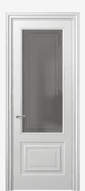 Дверь межкомнатная 8452 МБЛ Серый сатин с гравировкой. Цвет Матовый белоснежный. Материал Гладкая эмаль. Коллекция Mascot. Картинка.