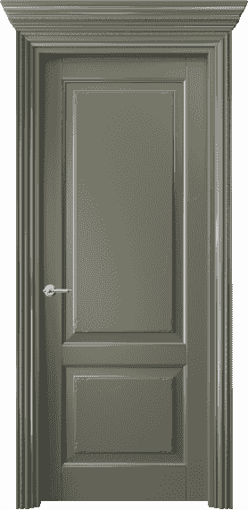 Дверь межкомнатная 6211 БОТС. Цвет Бук оливковый тёмный с серебром. Материал  Массив бука эмаль с патиной. Коллекция Royal. Картинка.