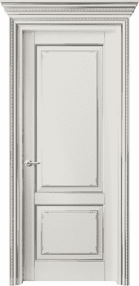 Дверь межкомнатная 6211 БЖМС. Цвет Бук жемчуг с серебром. Материал  Массив бука эмаль с патиной. Коллекция Royal. Картинка.