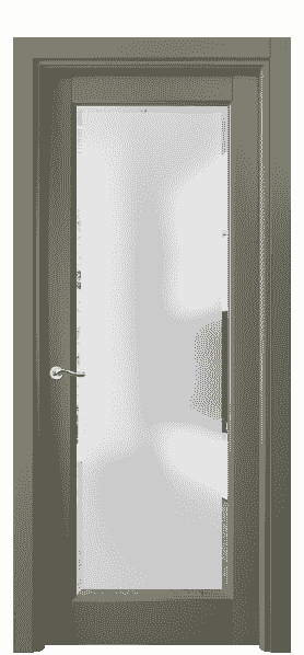Дверь межкомнатная 0700 БОТ Сатинированное стекло с фацетом. Цвет Бук оливковый тёмный. Материал Массив бука эмаль. Коллекция Lignum. Картинка.
