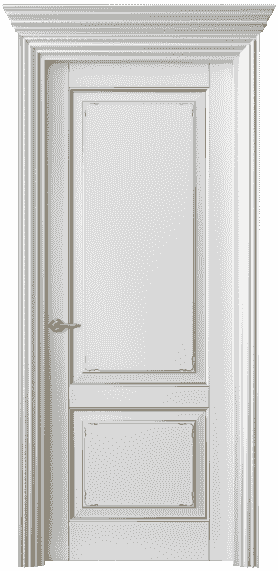 Дверь межкомнатная 6211 ББЛП. Цвет Бук белоснежный с позолотой. Материал  Массив бука эмаль с патиной. Коллекция Royal. Картинка.