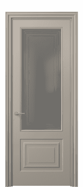 Дверь межкомнатная 8452 МБСК Серый сатин с гравировкой. Цвет Матовый бисквитный. Материал Гладкая эмаль. Коллекция Mascot. Картинка.