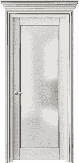 Дверь межкомнатная 6202 БЖМС САТ. Цвет Бук жемчуг с серебром. Материал  Массив бука эмаль с патиной. Коллекция Royal. Картинка.