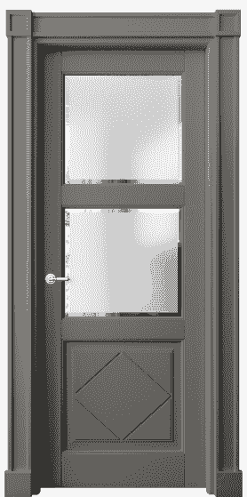 Дверь межкомнатная 6348 БКЛС САТ Ф. Цвет Бук классический серый. Материал Массив бука эмаль. Коллекция Toscana Rombo. Картинка.