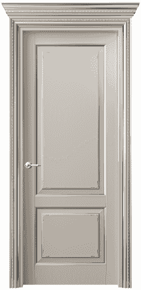 Дверь межкомнатная 6211 БСБЖС. Цвет Бук светло-бежевый серебряный антик. Материал  Массив бука эмаль с патиной. Коллекция Royal. Картинка.