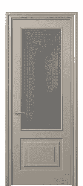 Дверь межкомнатная 8452 МБСК Серый сатин с гравировкой. Цвет Матовый бисквитный. Материал Гладкая эмаль. Коллекция Mascot. Картинка.