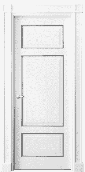 Дверь межкомнатная 6307 ББЛС. Цвет Бук белоснежный с серебром. Материал  Массив бука эмаль с патиной. Коллекция Toscana Plano. Картинка.