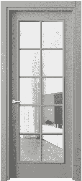 Дверь межкомнатная 8102 МНСР Прозрачное стекло. Цвет Матовый нейтральный серый. Материал Гладкая эмаль. Коллекция Paris. Картинка.