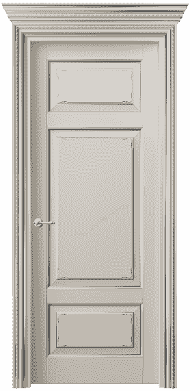 Дверь межкомнатная 6221 БОСС. Цвет Бук облачный серый с серебром. Материал  Массив бука эмаль с патиной. Коллекция Royal. Картинка.