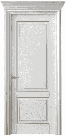 Дверь межкомнатная 6211 ББЛП. Цвет Бук белоснежный с позолотой. Материал  Массив бука эмаль с патиной. Коллекция Royal. Картинка.