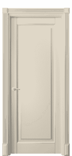 Дверь межкомнатная 0701 БМЦС. Цвет Бук марципановый с серебром. Материал  Массив бука эмаль с патиной. Коллекция Lignum. Картинка.