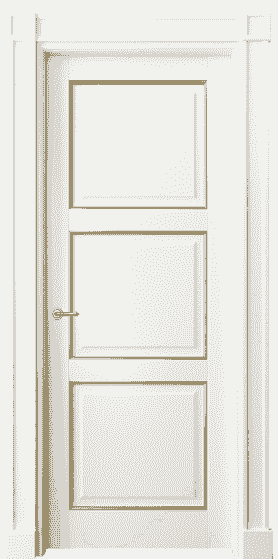 Дверь межкомнатная 6309 БЖМП. Цвет Бук жемчужный с позолотой. Материал  Массив бука эмаль с патиной. Коллекция Toscana Plano. Картинка.