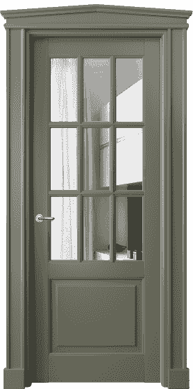 Дверь межкомнатная 6312 БОТ Зеркало. Цвет Бук оливковый тёмный. Материал Массив бука эмаль. Коллекция Toscana Grigliato. Картинка.