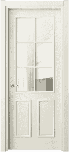 Дверь межкомнатная 8132 ММБ Прозрачное стекло. Цвет Матовый молочно-белый. Материал Гладкая эмаль. Коллекция Paris. Картинка.