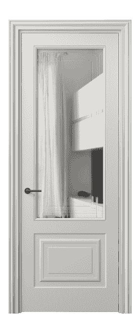 Дверь межкомнатная 8452 МСР Прозрачное стекло с гравировкой Mascot. Цвет Матовый серый. Материал Гладкая эмаль. Коллекция Mascot. Картинка.