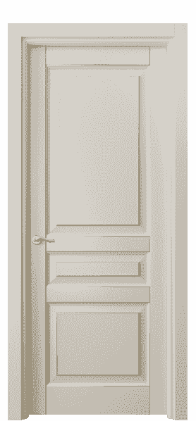 Дверь межкомнатная 0711 БОСП. Цвет Бук облачный серый с позолотой. Материал  Массив бука эмаль с патиной. Коллекция Lignum. Картинка.
