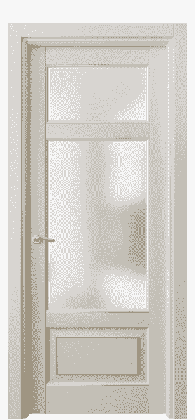Дверь межкомнатная 0720 БОСП САТ. Цвет Бук облачный серый с позолотой. Материал  Массив бука эмаль с патиной. Коллекция Lignum. Картинка.