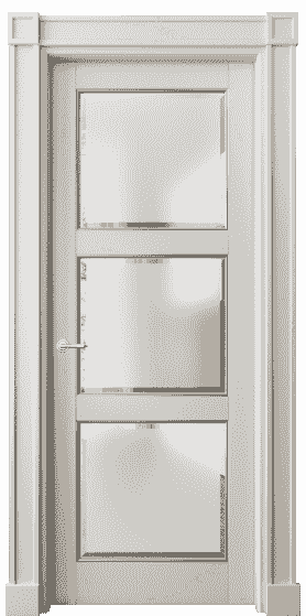 Дверь межкомнатная 6310 БОСС САТ-Ф. Цвет Бук облачный серый с серебром. Материал  Массив бука эмаль с патиной. Коллекция Toscana Plano. Картинка.