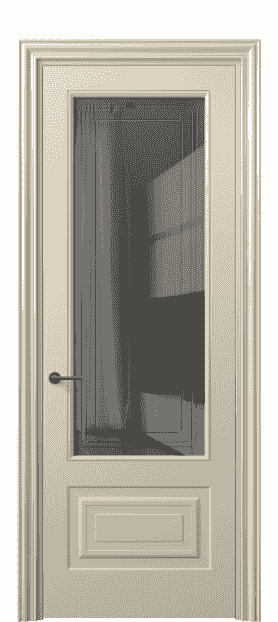 Дверь межкомнатная 8442 ММЦ Серое с гравировкой. Цвет Матовый марципановый. Материал Гладкая эмаль. Коллекция Mascot. Картинка.