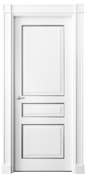 Дверь межкомнатная 6305 ББЛС. Цвет Бук белоснежный с серебром. Материал  Массив бука эмаль с патиной. Коллекция Toscana Plano. Картинка.