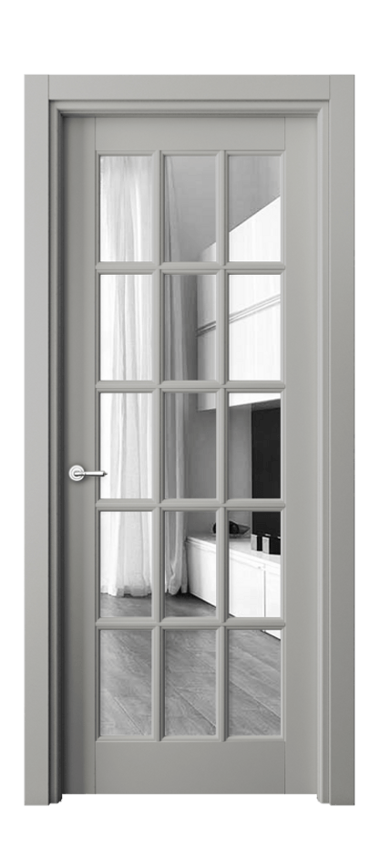 Межкомнатная дверь Toscana Grigliato 6311 Бук нейтральный серый Двустороннее зеркало, триплекс, 6 мм Цена 161030 сом | Volhovec