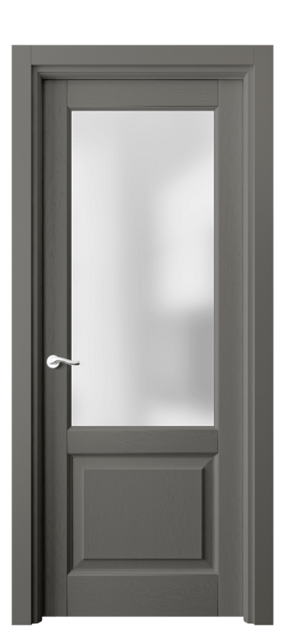 Межкомнатная дверь Lignum 0740 Дуб классический серый Сатинированное стекло Цена 103490 ₽ | Volhovec