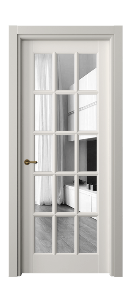 Межкомнатная дверь Toscana Grigliato 6311 Бук пудровый белый Двустороннее зеркало, триплекс Цена 92900 ₽ | Volhovec