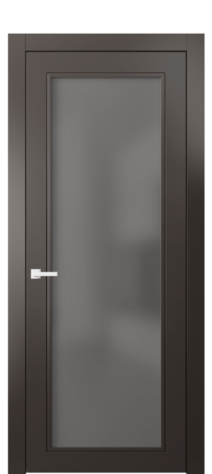 Межкомнатная дверь Neo Classic 8000 Матовый антрацит Сатинированное серое стекло, триплекс Цена 66270 ₽ | Volhovec