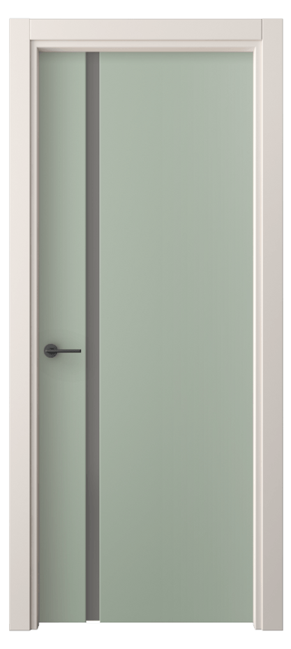 Межкомнатная дверь Freedom 4222 ПЭТ светло-оливковый Сатинированное серое стекло, триплекс Цена 40420 ₽ | Volhovec