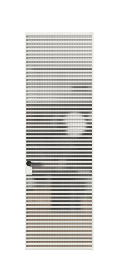 Алюминиевая дверь АЛПЛ040.07 Алюминий светло-серый Декоративное стекло с сеткой "Mesh silver", триплекс Цена 209880  | Volhovec