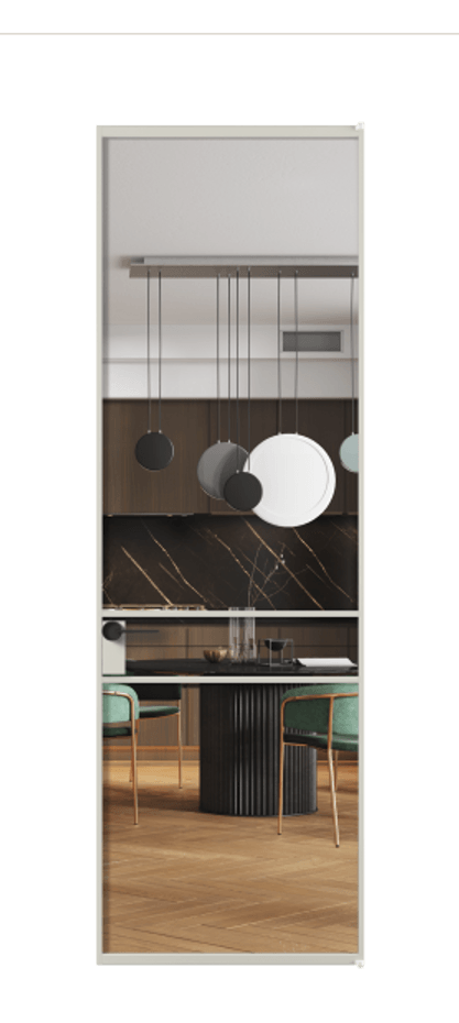 Алюминиевая дверь АЛПЛ040.02 Алюминий тёплый серый Прозрачное стекло "Crystal Vision", калёное, 6 мм Цена 123320  | Volhovec