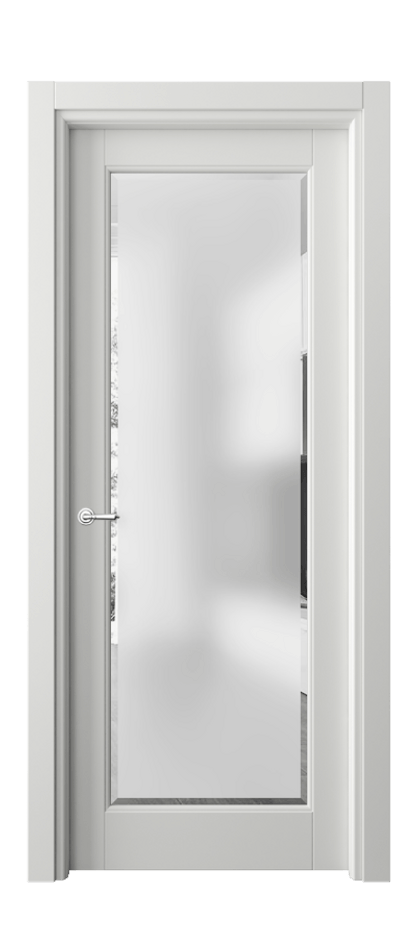 Межкомнатная дверь Toscana Rombo 6300 Бук светло-серый Сатинированное стекло с фацетом Цена 101430 ₽ | Volhovec