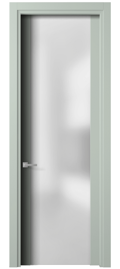 Межкомнатная дверь Планум 4114 Матовый белоснежный Сатинированное стекло Цена 63074 ₽ | Volhovec