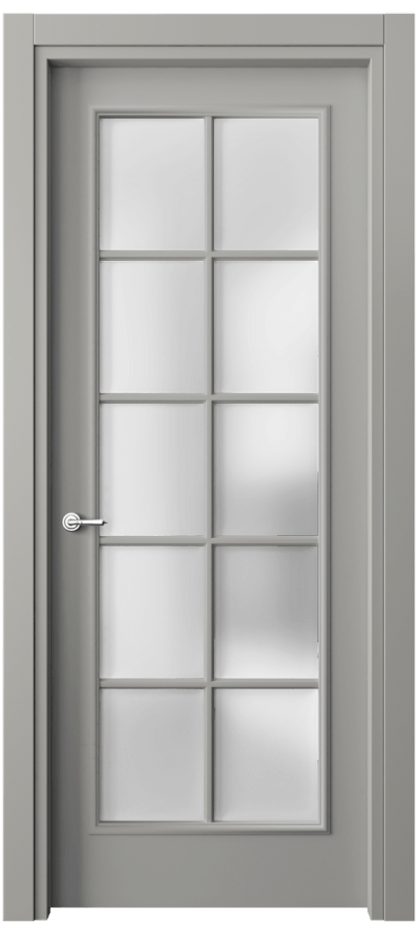 Межкомнатная дверь Paris 8102 Матовый нейтральный серый Сатинированное стекло Цена 76020 ₽| Volhovec