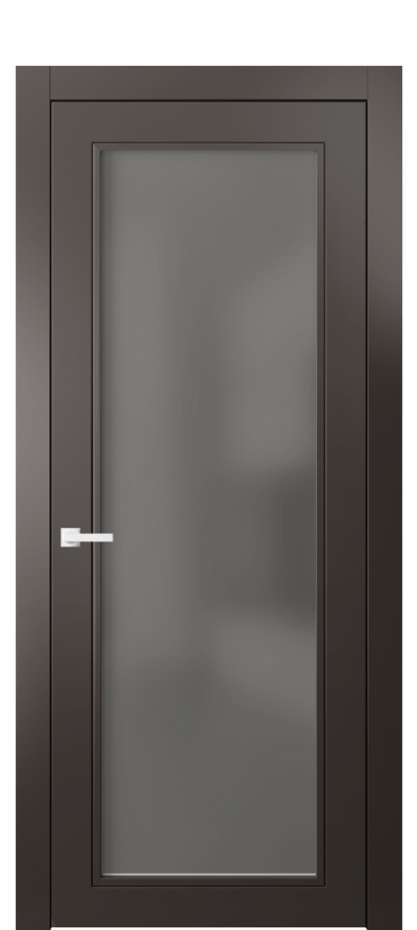 Межкомнатная дверь Neo Classic 8000 Матовый антрацит Сатинированное серое стекло, триплекс Цена 62750 ₽ | Volhovec