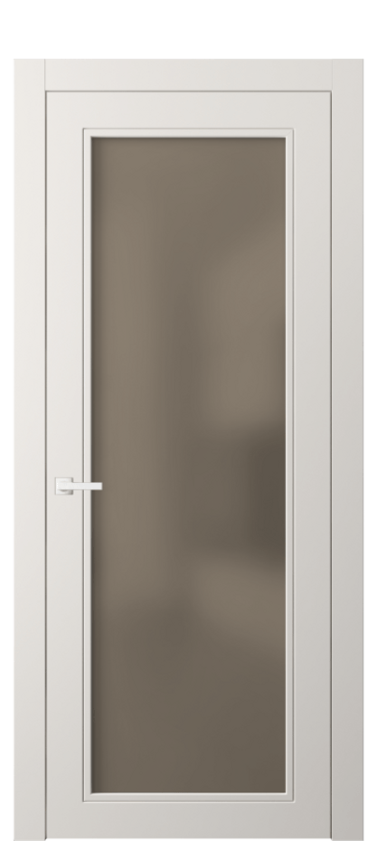 Межкомнатная дверь Neo Classic 8000 Матовый пудровый белый Сатинированное бронзовое стекло, триплекс Цена 66270 ₽ | Volhovec