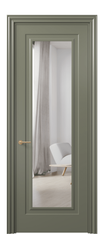 Межкомнатная дверь Mascot 8403 Матовый оливковый тёмный Двустороннее зеркало, триплекс, 7 мм Цена 61400 ₽ | Volhovec