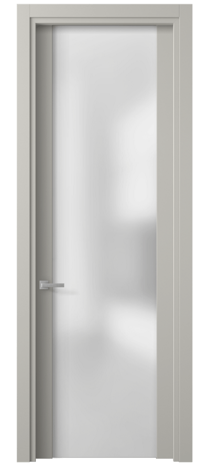 Межкомнатная дверь Planum 4114 Матовый тёплый серый Сатинированное стекло Цена 58480 ₽ | Volhovec
