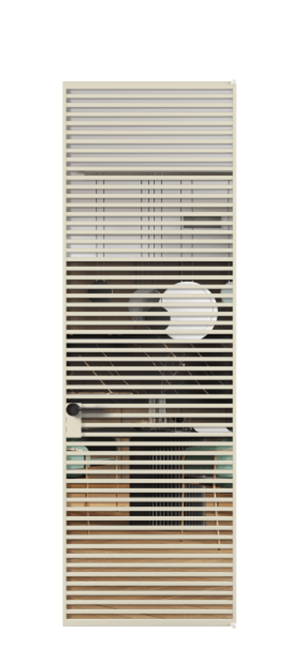 Алюминиевая дверь АЛПЛ040.07 Алюминий бежево-серый Прозрачное стекло "Crystal Vision", калёное Цена 244530  | Volhovec