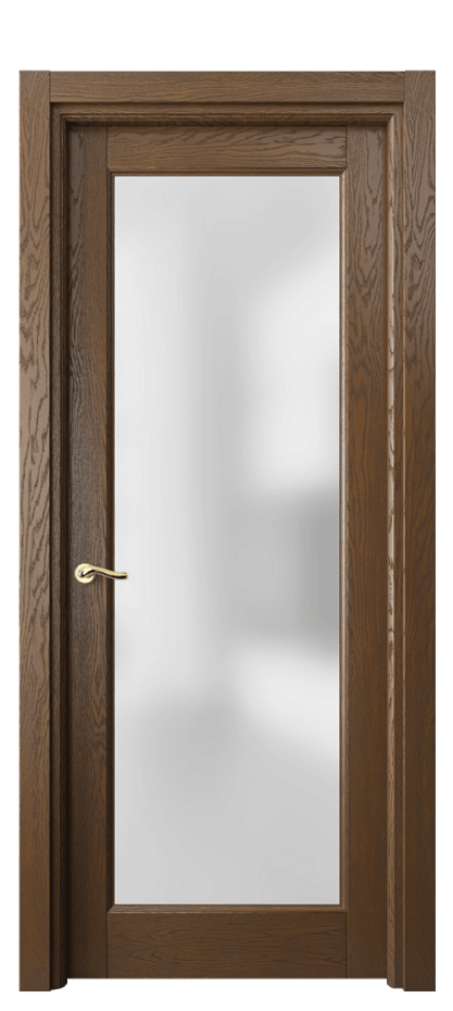 Межкомнатная дверь Lignum 0700 Дуб королевский брашированный Сатинированное стекло Цена 142380 ₽ | Volhovec