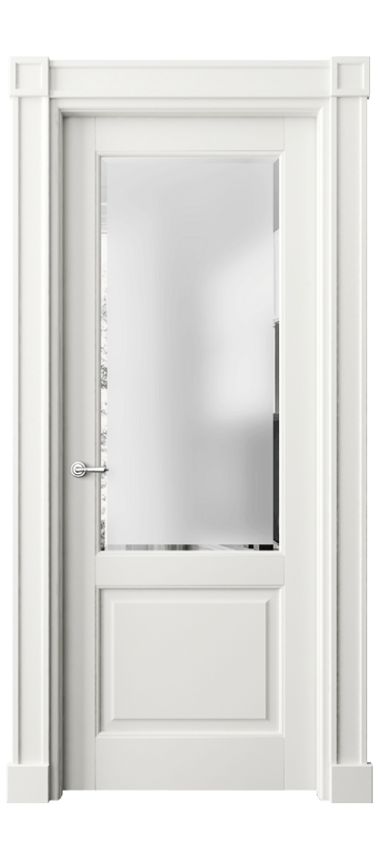 Межкомнатная дверь Toscana Plano 6302 Бук серый Сатинированное стекло с фацетом Цена 138540 ₽ | Volhovec