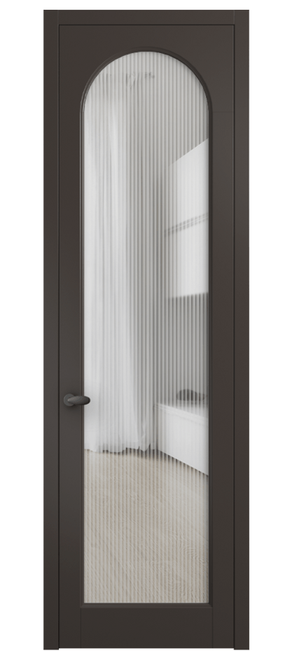 Межкомнатная дверь Palazzo 6804 Матовый антрацит Рифлёное стекло "Moru", триплекс Цена 104130 ₽ | Volhovec