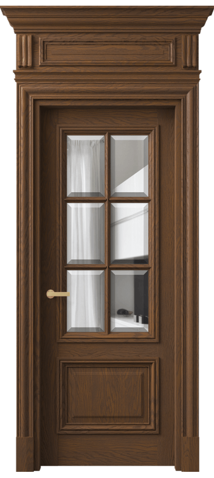 Межкомнатная дверь Antique 7312 Дуб каштановый матовый Прозрачное стекло с фацетом, 6 мм Цена 234250 ₽ | Volhovec