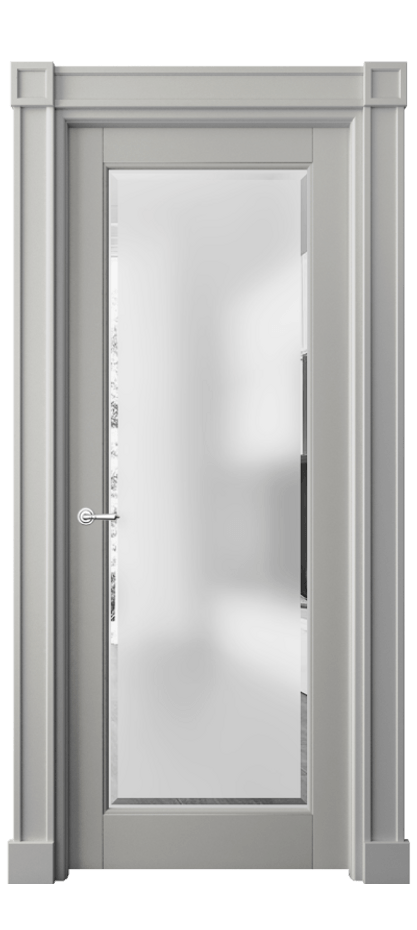 Межкомнатная дверь Toscana Plano 6300 Бук нейтральный серый Сатинированное стекло с фацетом, 6 мм Цена 130700 ₽ | Volhovec