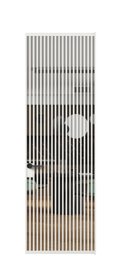 Алюминиевая дверь АЛПЛ040.06 Алюминий белоснежный Прозрачное стекло "Crystal Vision", калёное, 6 мм Цена 192200  | Volhovec