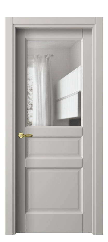 Межкомнатная дверь Галант 1432 Матовый тёплый серый Прозрачное стекло Цена 47600 ₽ | Volhovec