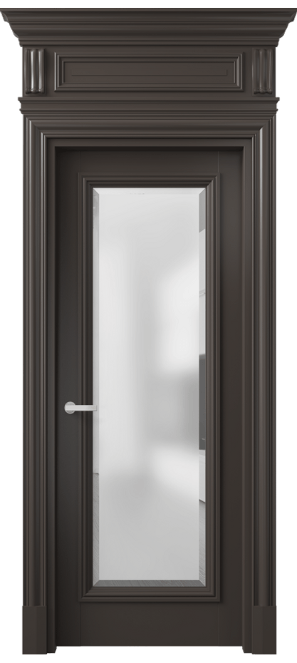 Дверь межкомнатная Антик 7300 Матовый антрацит Сатинированное стекло с фацетом КЭП + Объёмный фриз + Карниз МАН Цена 236320 сом Наличники уже входят в базовый комплект. Фабрика дверей Волховец 8 (800) 551 43 19 Межкомнатная дверь Антик 7300 Матовый антрацит Сатинированное стекло с фацетом Цена 236320 сом | Volhovec