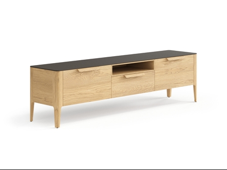 Мебель ТВ тумба Piega. Цвет Дуб соломенный матовый. Материал Массив дуба матовый. Коллекция ТВ тумба Piega. Картинка.