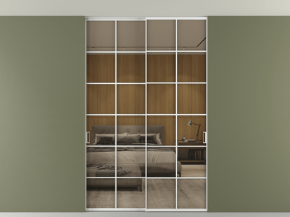 Алюминевая перегородка АЛПР 040.05_АБЛ_Stopsol Bronze_new. Цвет Алюминий белоснежный. Материал Алюминий в эмали. Коллекция Перегородка Formato внутри проёма двустворчатая со скрытым креплением в потолок. Фото. Алюминевая перегородка АЛПР 040.05_АБЛ_Stopsol Bronze_new. Цвет Алюминий белоснежный. Материал Алюминий в эмали. Коллекция Перегородка Formato внутри проёма двустворчатая со скрытым креплением в потолок. Картинка.