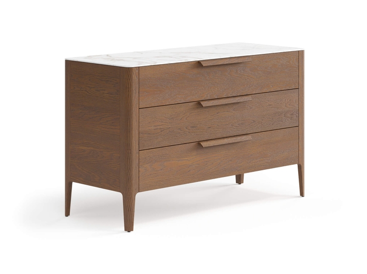 Мебель Комод Piega 3 ящика. Цвет Дуб каштановый матовый. Материал Массив дуба матовый. Коллекция Комод Piega 3 ящика. Картинка.